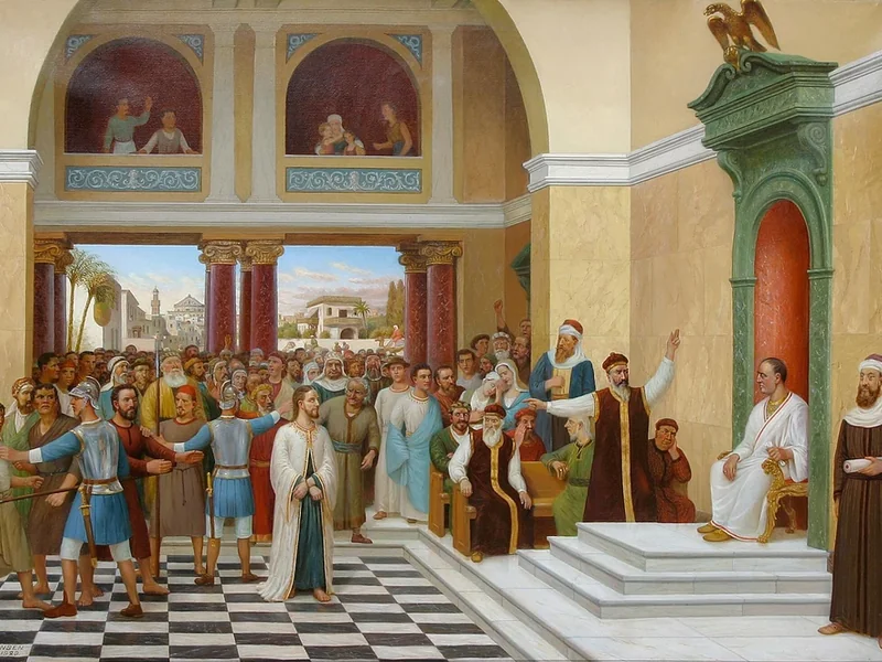 1859-Hans Jacob Hansen - Gesù viene condotto davanti a Ponzio Pilato